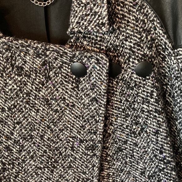 Vintage 80-90’s Wool Leather Coat Size M - Picture 3 of 14